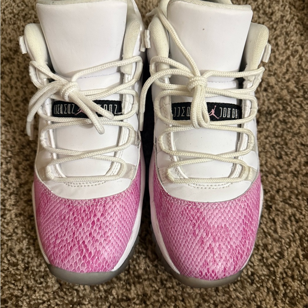 Jordan Pink and White Air Jordan 11 Sneakers